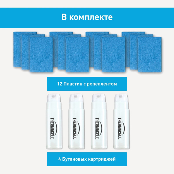 Набор рефиллов Thermacell MR 400-12 (4 газовых картриджа + 12 пластин)